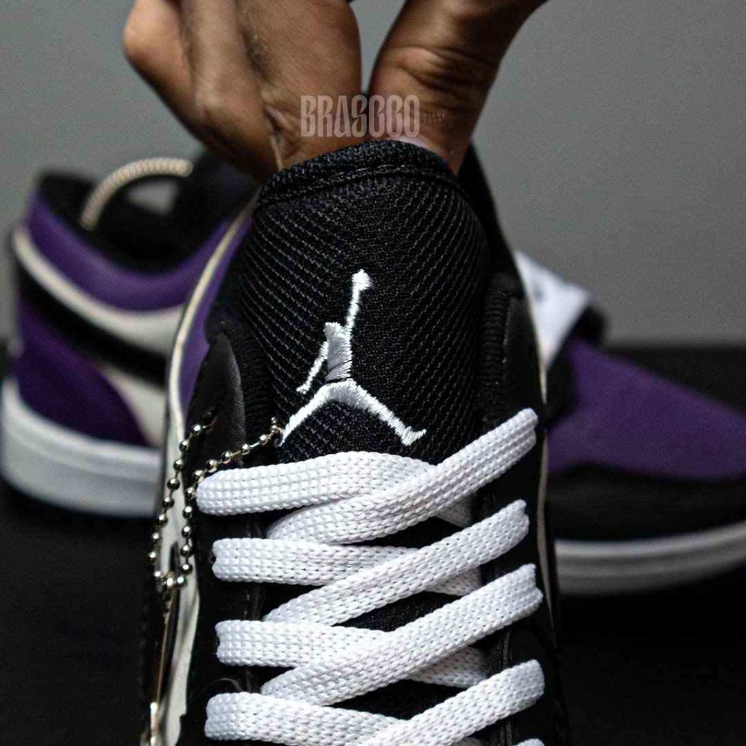 Tênis Air Jordan 1 Low - Branco/Roxo/Preto
