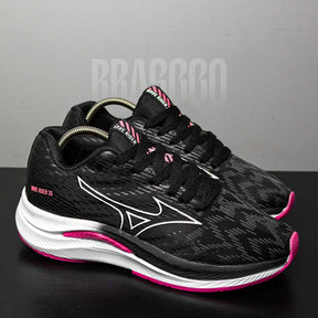 Tênis Mzuno Wave Rider 26 - Preto/Rosa