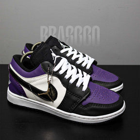 Tênis Air Jordan 1 Low - Branco/Roxo/Preto